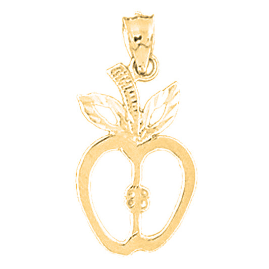 Yellow Gold-plated Silver Apple Pendant