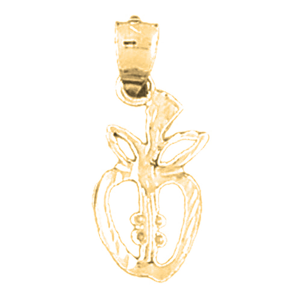 Yellow Gold-plated Silver Apple Pendant