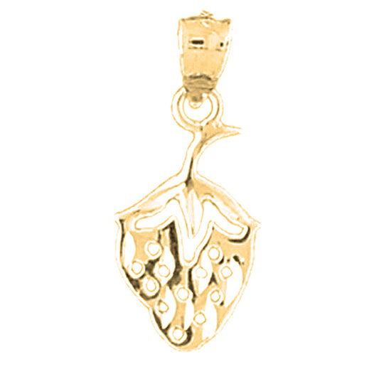Yellow Gold-plated Silver Strawberry Pendant