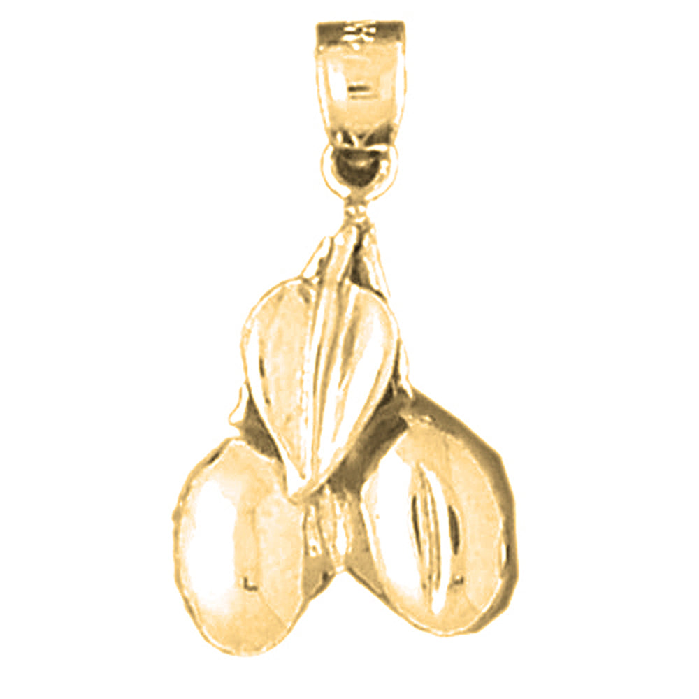 Yellow Gold-plated Silver 3D Cherries Pendant