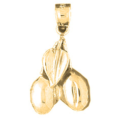 Yellow Gold-plated Silver 3D Cherries Pendant