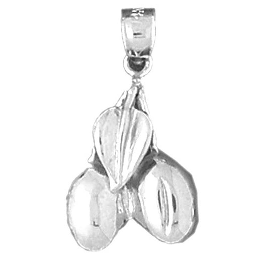 Sterling Silver 3D Cherries Pendant