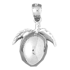 Sterling Silver 3D Plum Pendant