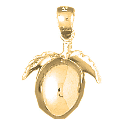 Yellow Gold-plated Silver 3D Plum Pendant