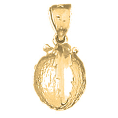 Yellow Gold-plated Silver 3D Orange Pendant