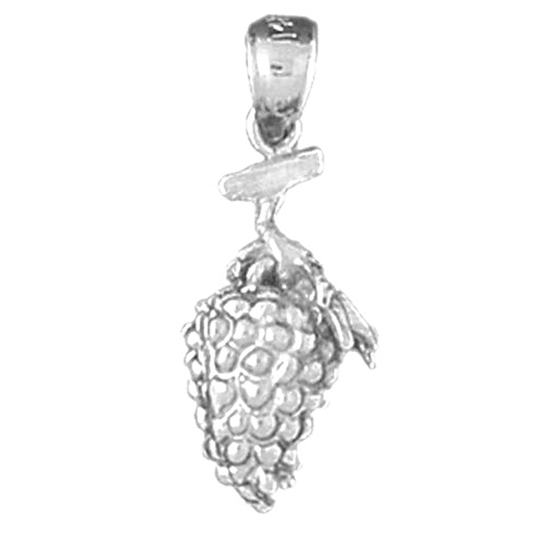 Sterling Silver 3D Grapes Pendant