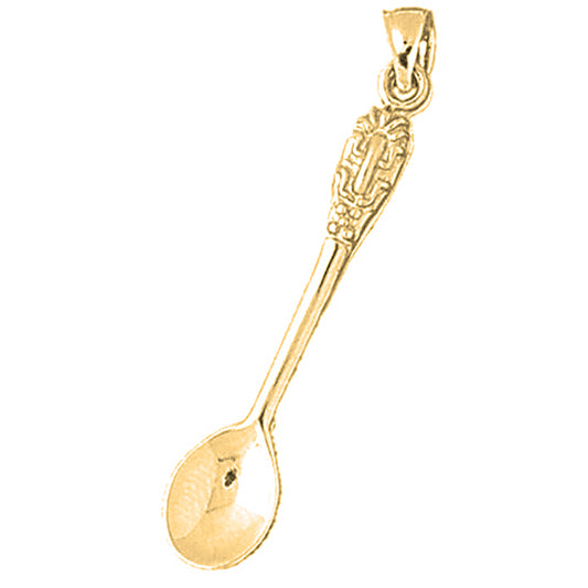 Yellow Gold-plated Silver Spoon Pendant