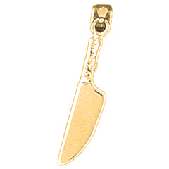 Yellow Gold-plated Silver Knife Pendant