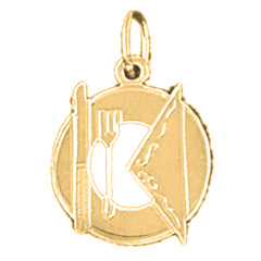 Yellow Gold-plated Silver Dinner Setting Pendant