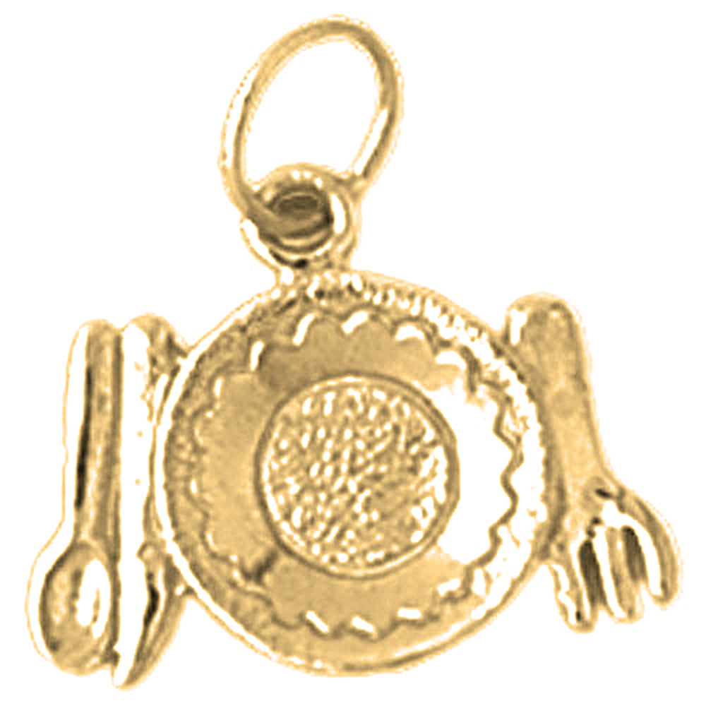 Yellow Gold-plated Silver Dinner Setting Pendant