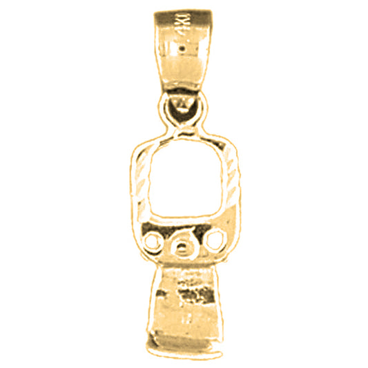 Yellow Gold-plated Silver 3D Can Opener Pendant