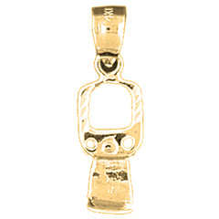 Yellow Gold-plated Silver 3D Can Opener Pendant