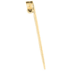 Yellow Gold-plated Silver 3D Toothpick Pendant