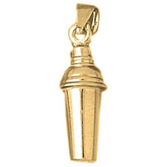 Yellow Gold-plated Silver 3D Martini Shaker Pendant