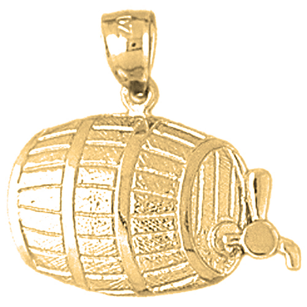 14K or 18K Gold Wine Barrel Pendant