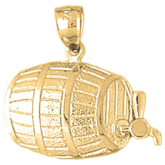 Yellow Gold-plated Silver Wine Barrel Pendant