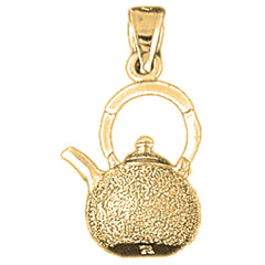 Yellow Gold-plated Silver Tea Pot Pendant