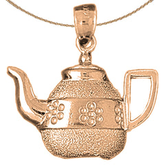 10K, 14K or 18K Gold Tea Pot Pendant
