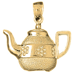 Yellow Gold-plated Silver Tea Pot Pendant