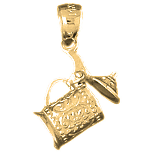 Yellow Gold-plated Silver 3D Beer Mug Pendant