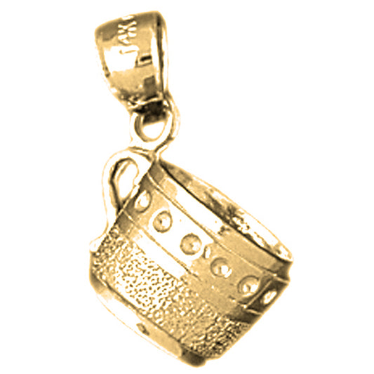 Yellow Gold-plated Silver 3D Cup Pendant