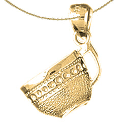 Sterling Silver Cup Pendant (Rhodium or Yellow Gold-plated)