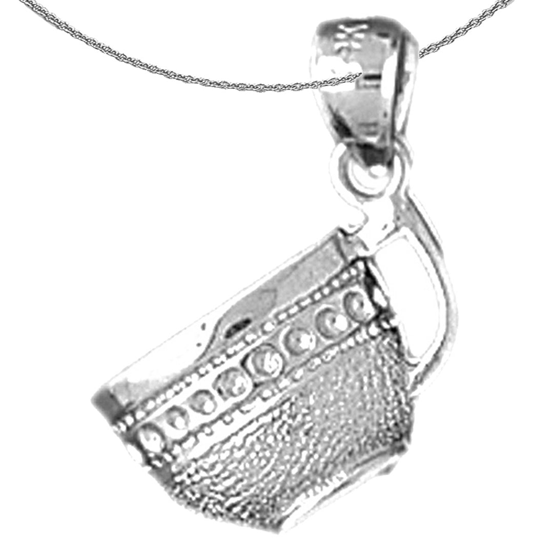 Sterling Silver Cup Pendant (Rhodium or Yellow Gold-plated)