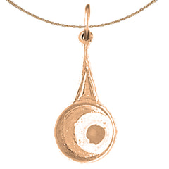 14K or 18K Gold 3D Frying Pan With Egg Pendant