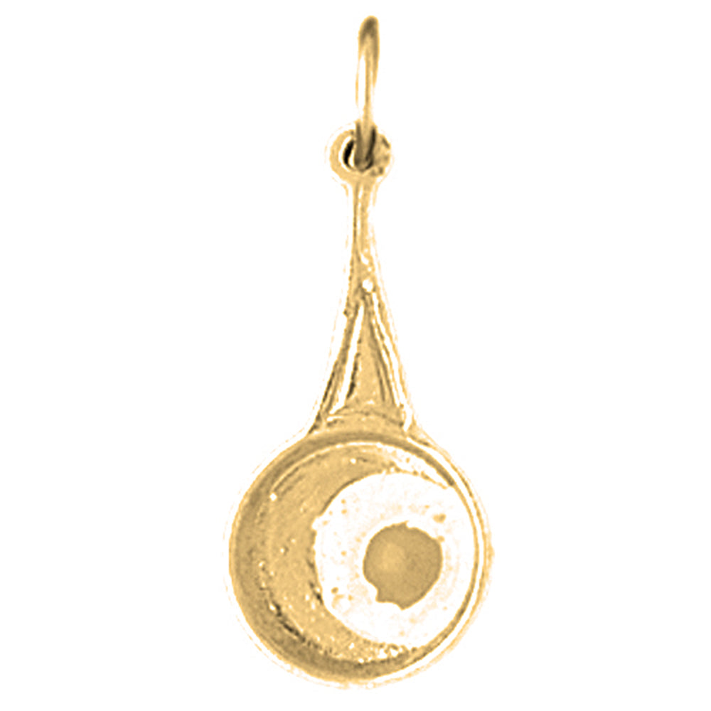 14K or 18K Gold 3D Frying Pan With Egg Pendant