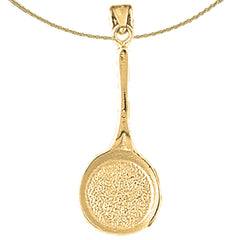 Sterling Silver 3D Pan Pendant (Rhodium or Yellow Gold-plated)