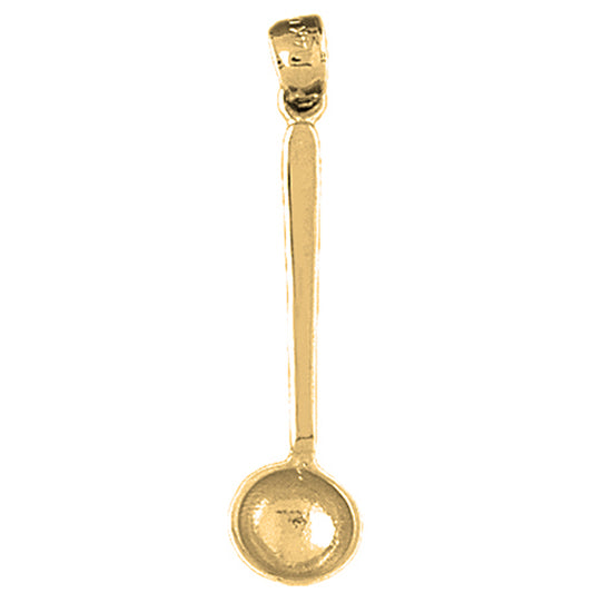 Yellow Gold-plated Silver 3D Measuring Spoon Pendant
