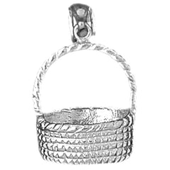 Sterling Silver 3D Basket Pendant