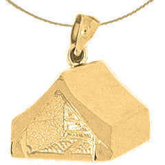 Sterling Silver Tent/Cabin Pendant (Rhodium or Yellow Gold-plated)