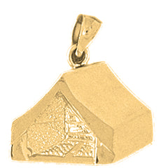 Yellow Gold-plated Silver Tent/Cabin Pendant