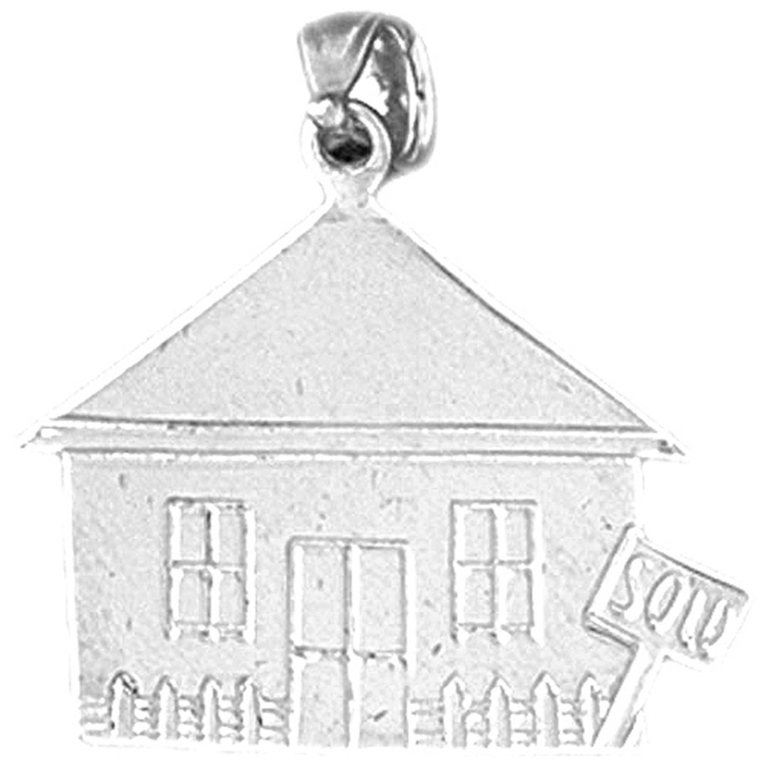 Sterling Silver Sold House Pendant
