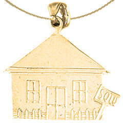 Colgante de casa vendido en plata de ley (bañado en rodio o oro amarillo)