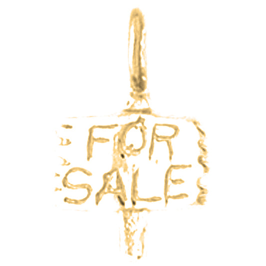 Yellow Gold-plated Silver For Sale Sign Pendant