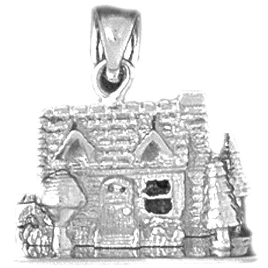 Sterling Silver House Pendant