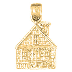 Yellow Gold-plated Silver Church Pendant