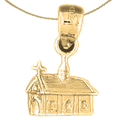 Sterling Silver House For Sale Pendant (Rhodium or Yellow Gold-plated)