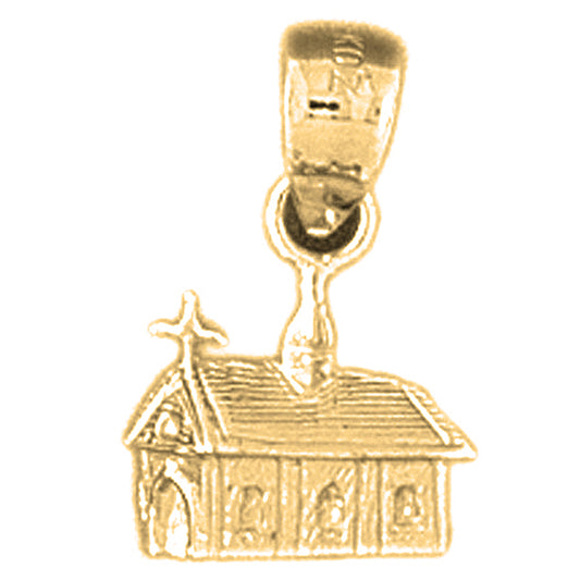 Yellow Gold-plated Silver House For Sale Pendant