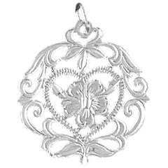 Sterling Silver Flower Design Pendant