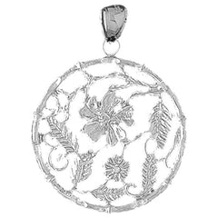 Sterling Silver Flower Design Pendant