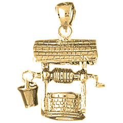 Yellow Gold-plated Silver Water Well Pendant