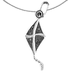 Sterling Silver Kite Pendant (Rhodium or Yellow Gold-plated)