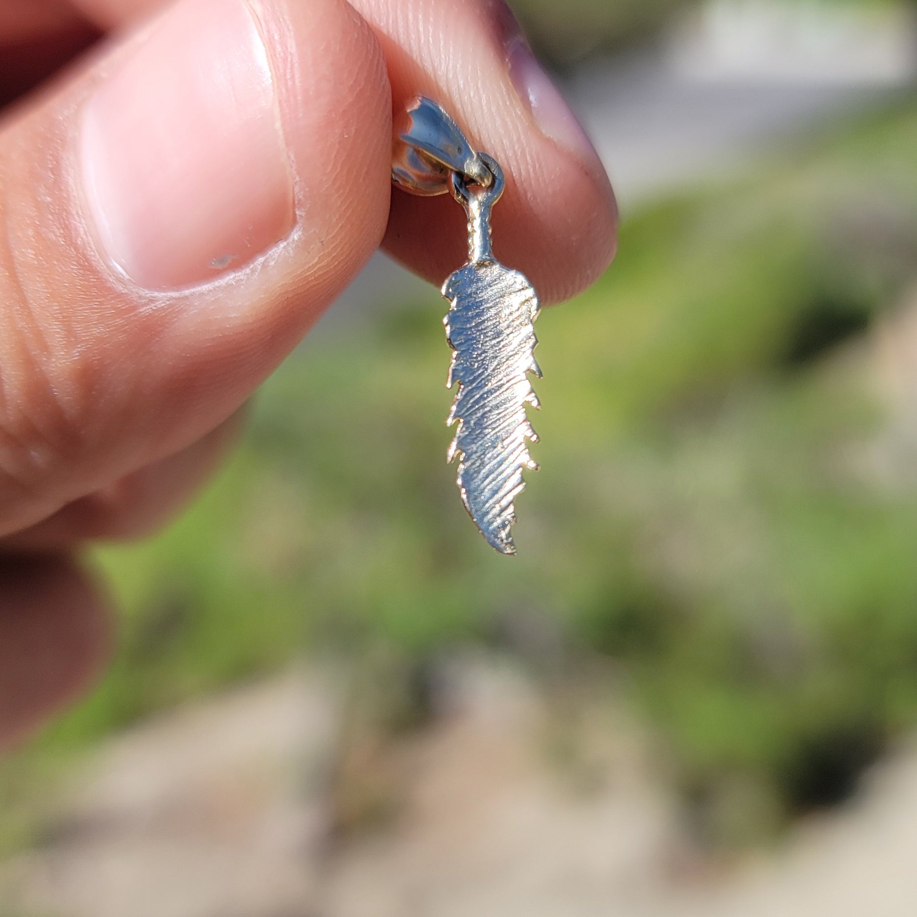 14K or 18K Gold Feather Pendant