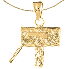 Sterling Silver Mailbox Pendant (Rhodium or Yellow Gold-plated)
