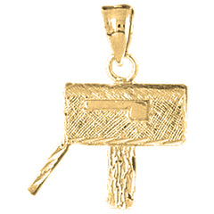 Yellow Gold-plated Silver Mailbox Pendant