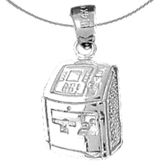 Sterling Silver Atm Machine Pendant (Rhodium or Yellow Gold-plated)