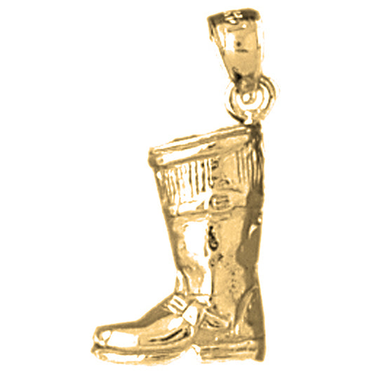 Yellow Gold-plated Silver Boot Pendant
